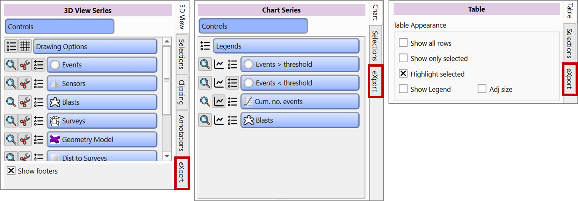 Export Panel Location