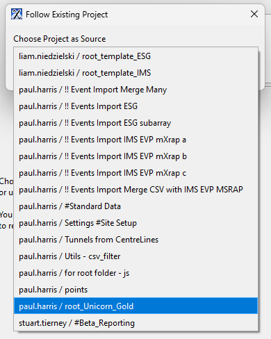 mXsync Suivre la racine