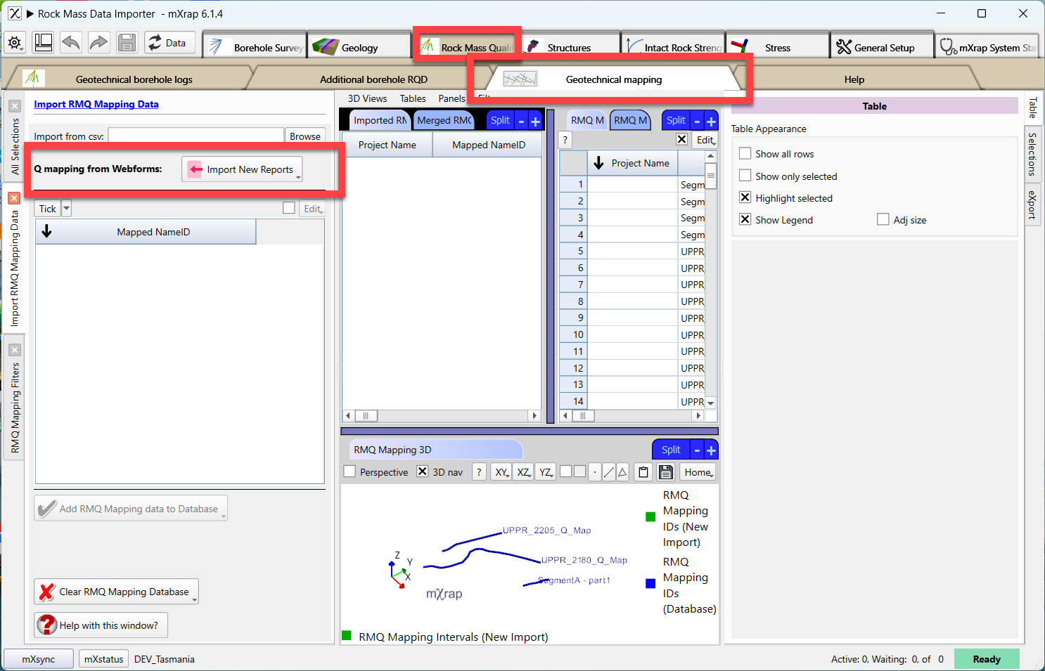 Import Q mapping data from webforms